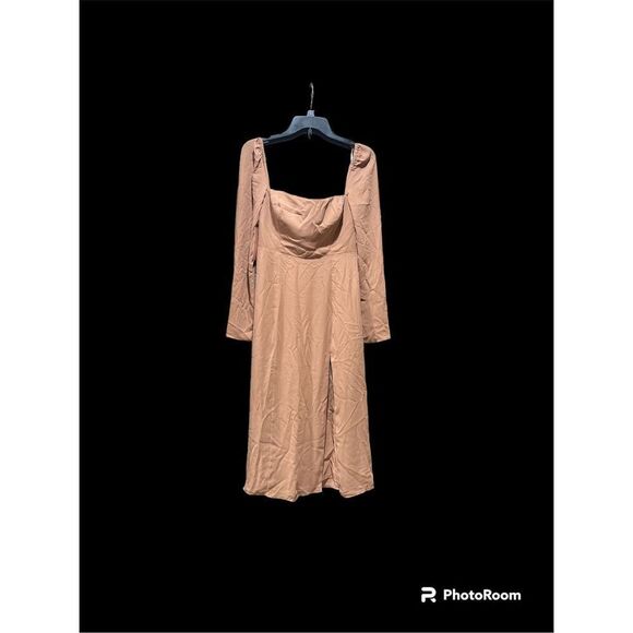 BHLDN Kayleigh georgette dress sz 6 new taupe brown - Picture 1 of 7